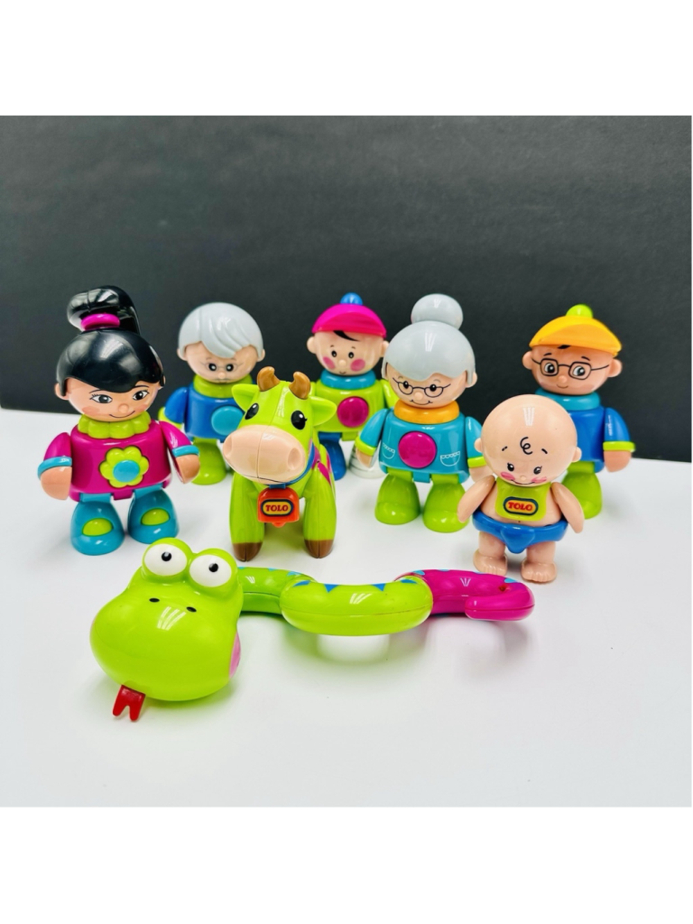 Tolo First Friends Toy Figure Lot of 8 Posable Click Play Toys People Animals